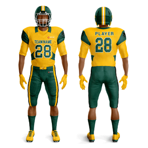 Custom Sublimated Pro Football Uniform - Yellow & Green