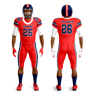 Custom Sublimated Pro Football Uniform - Red & Blue