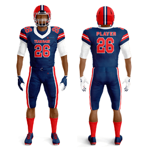 Custom Sublimated Pro Football Uniform - Orange & Blue