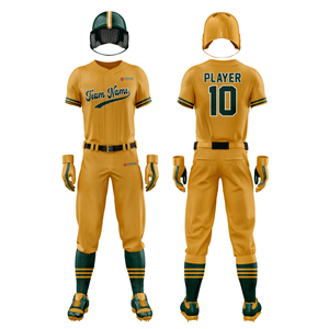Custom Baseball V-Neck Uniform - Golden - Plain Style