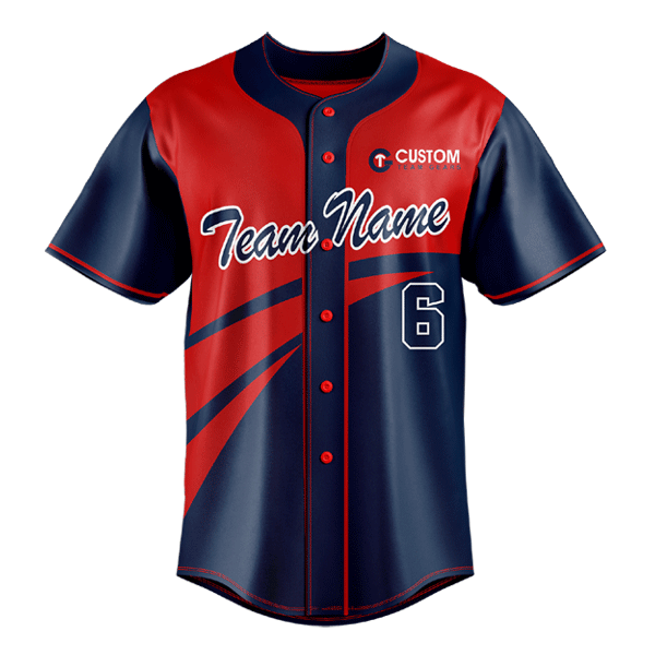 Full Button Custom Baseball Short Sleeve Jersey