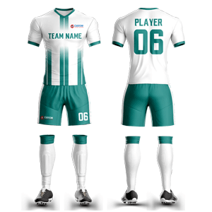 Custom Sublimated Soccer V-Neck Uniform - Green & White