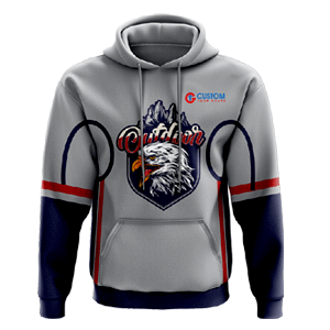 Custom Grey and Blue Player Sublimated Hoodies